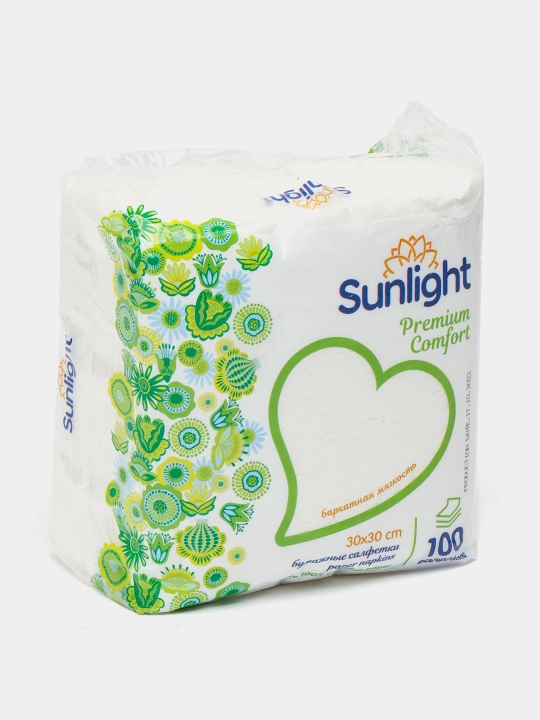 Qog'oz salfetkalar Sunlight. 100 dona, 30 * 30 sm