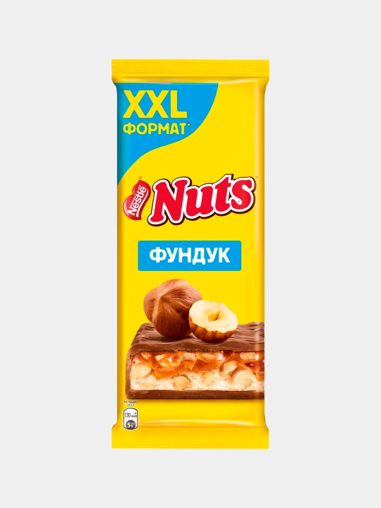 Шоколад молочный Nuts, с фундуком, 180 г - 