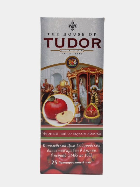 Qora choy olma ta'mi bilan Tudor, 25 choy paketi - 