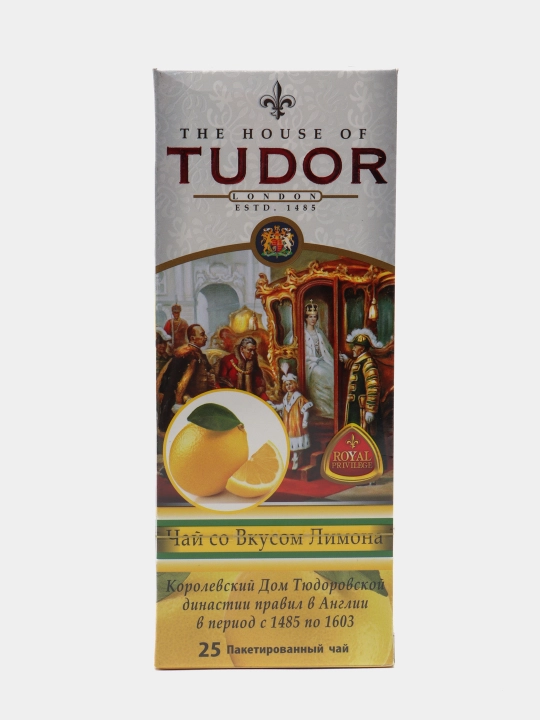 Choy Tudor limon tami bilan, 25 ta choy paketchalari