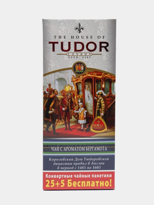 Choy Tudor Bergamot aromati bilan, 25+5 choy paketchalari - 