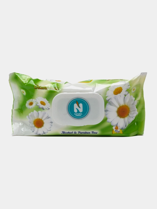 Влажные салфетки ВС Nat Fresh ромашка, 72 штуки - 