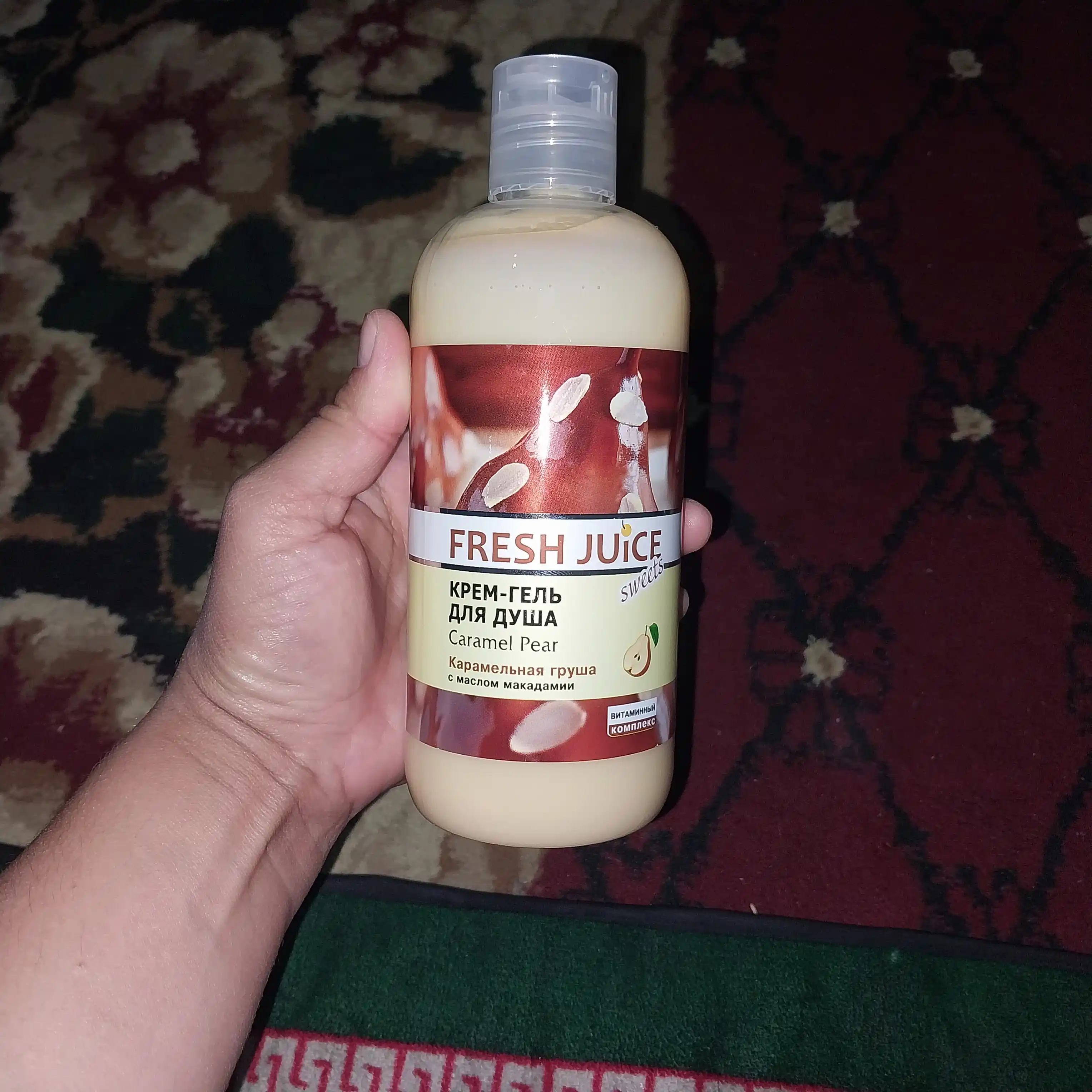 Dush uchun krem-gel, Caramel Pear, Fresh Juice, 500 ml