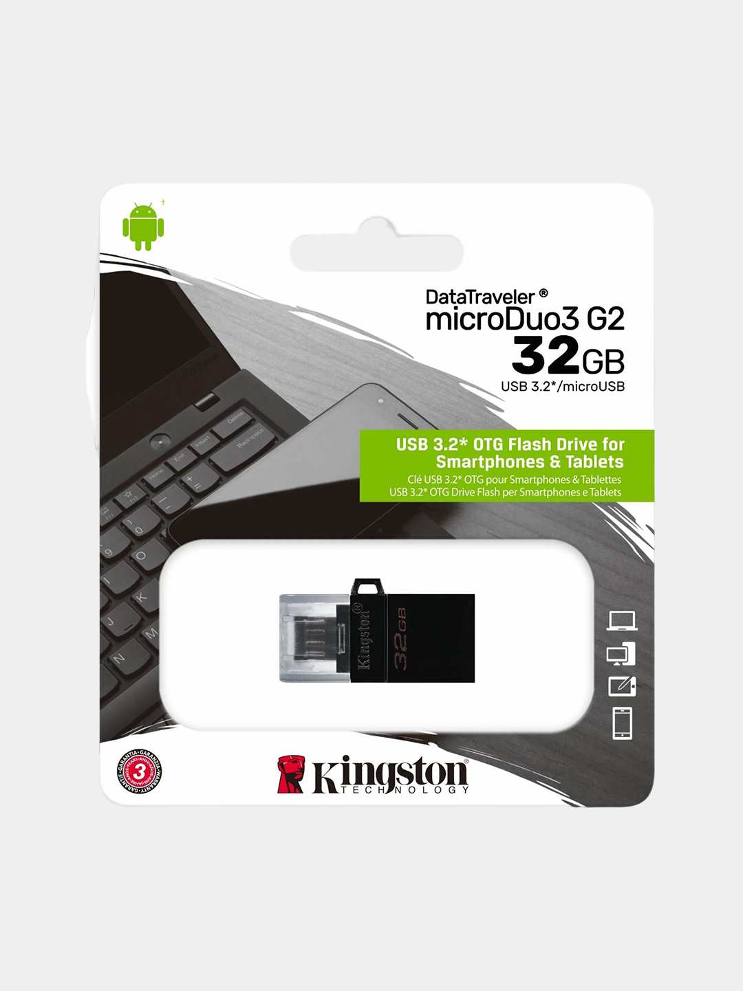 Fleshka 32GB Kingston DataTraveler MicroDuo3 G2, USB 3.2 va Micro USB  telefon uchunni arzon narxda sotib oling — Uzum (373663)