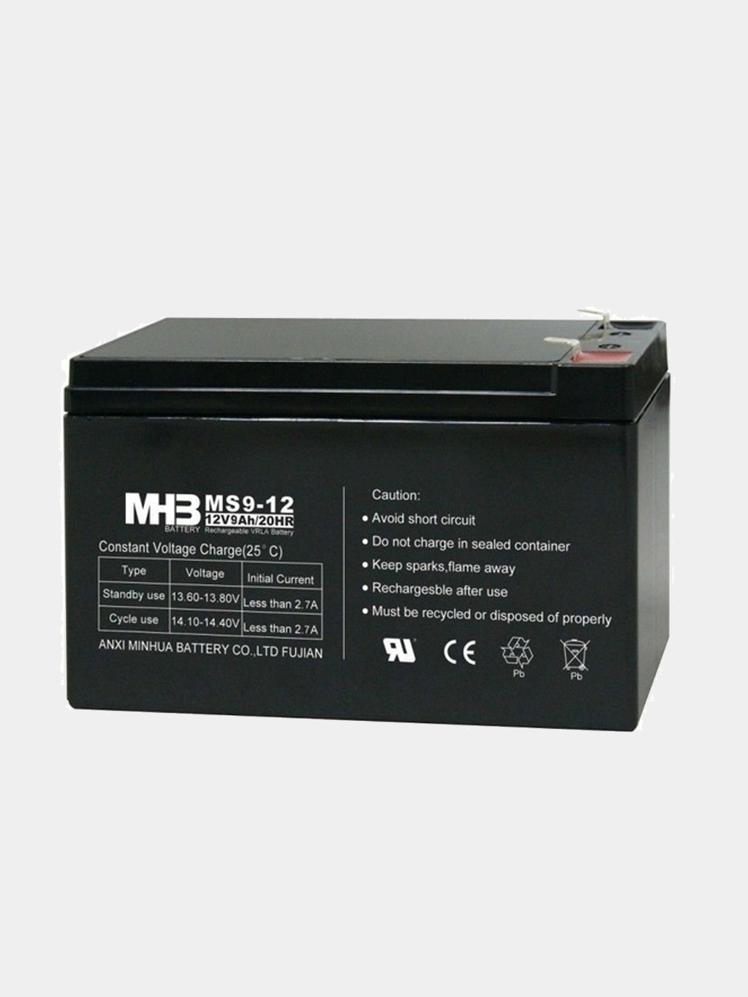 MHB MS9-12 12V 9Ah Replacement Battery (6 Pack)