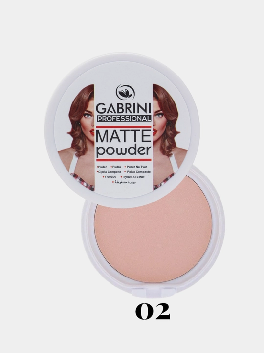 Пудра для лица Gabrini Matte Powder водостойкая, матирующая - 
