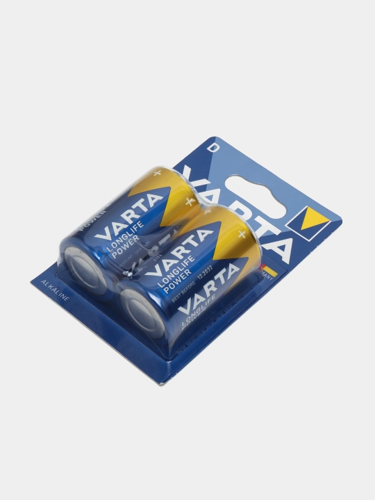 Батарейки VARTA Longlife Power D (LR20, бочонок) 2 шт — плиты, фонари, радио