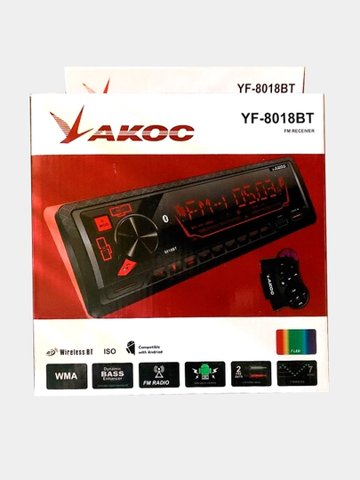 Магнитола 1din Akoc YF-8018 BT USB AUX Bluetooth, широкий дисплей — AVTOUP-YF2018