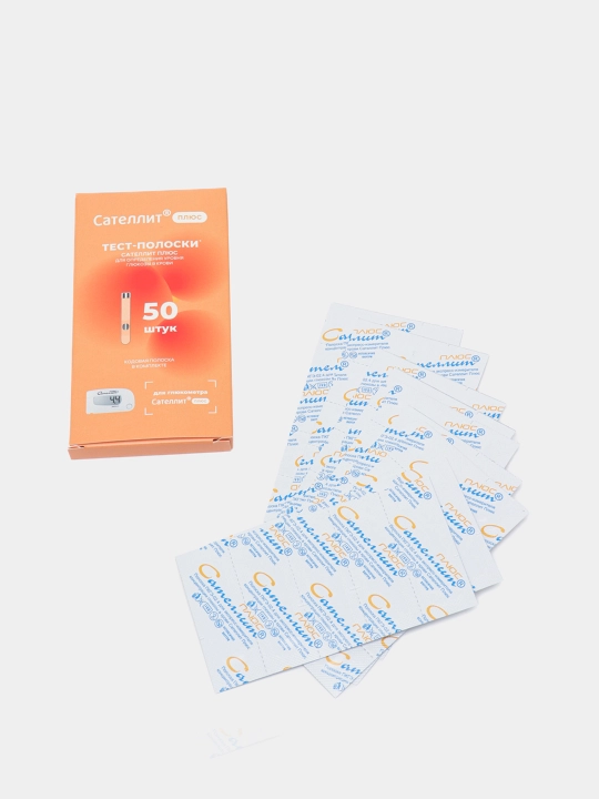 Тест полоски "Сателлит Плюс", для глюкометра, 50 шт