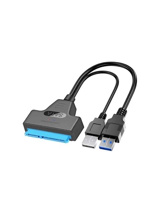 Adapter kabeli HDD SATA USB 3.0 uchun 3.0 yordamchi quvvatga ega, ikkita USB
