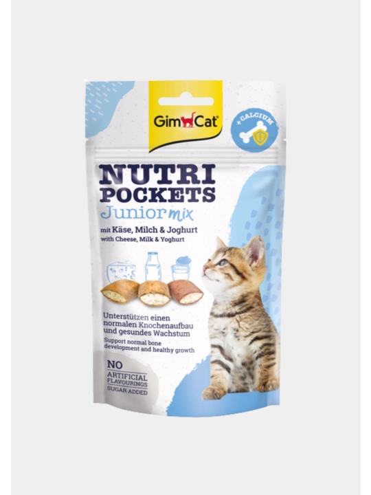 GimCat Nutri Pockets Junior Mix - mushukchalar uchun yostiq aralashmasi, 60 g