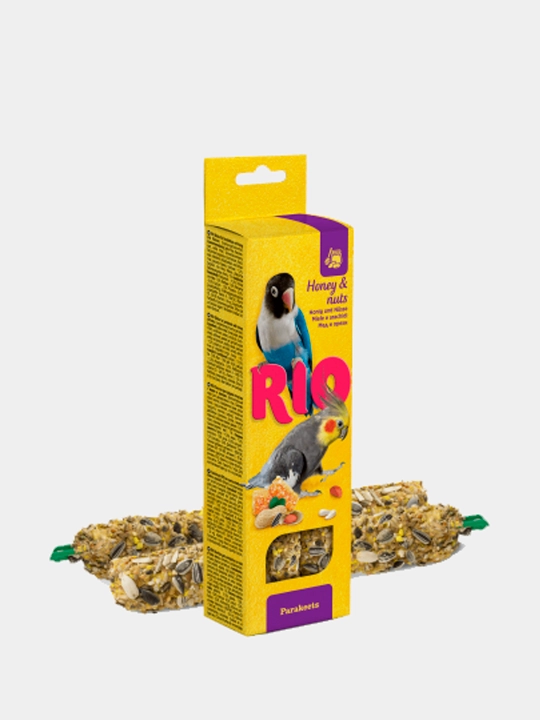 Палочки для средних попугаев Rio, с медом и орехами, 2 шт * 75 г