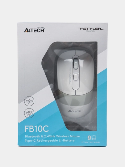 Sichqoncha simsiz A4TECH Fstyler, oq, Bluetooth, FB10C 2.4 GHz