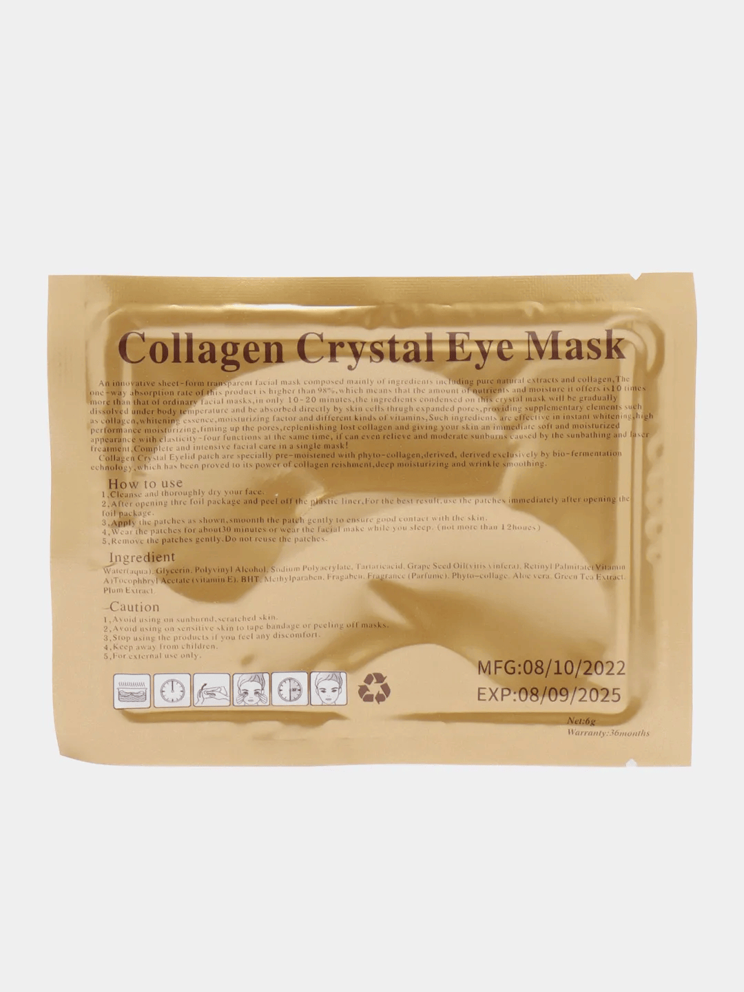 Патчи коллагеновые для глаз, гидрогелевые Collagen Crystal Eye Mask купить по низким ценам в