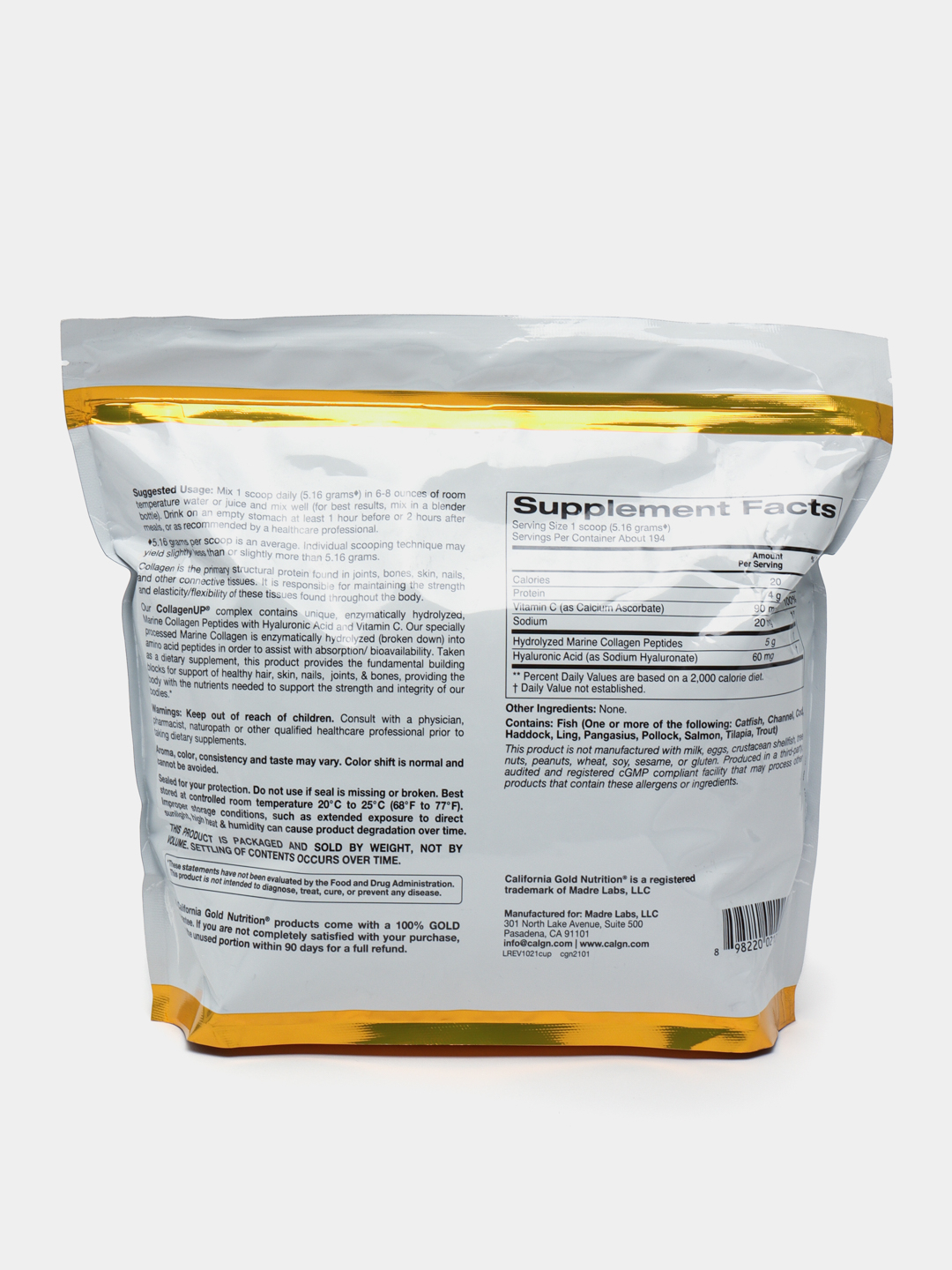 Спортивное питание Collagen UP California Gold Nutrition, 1 кг, 196 ...