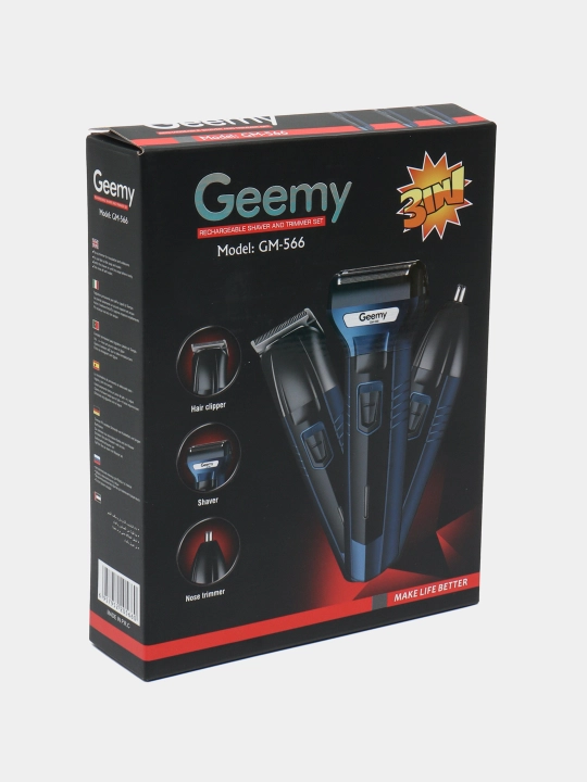 Trimmer soqol va mo'ylov olish uchun elektr ustara 3 tasi 1 da Geemy GM