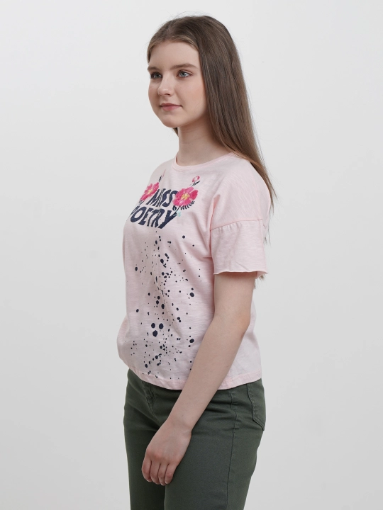 Футболка для девочек Miss Poetry, розовая