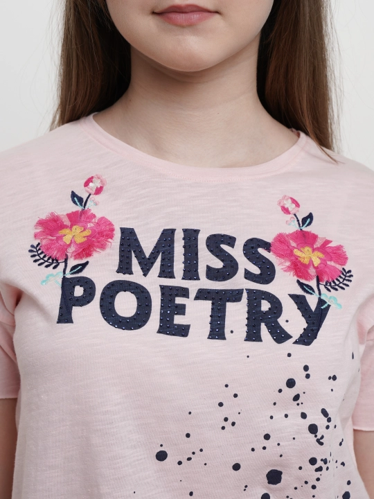 Футболка для девочек Miss Poetry, розовая