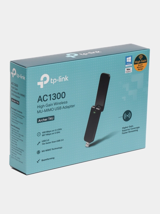 Двух диапазонный USB адаптер с поддержкой WiFi, Archer T4U