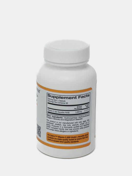 Витамин С California Gold Nutrition Gold C, 1000 мг, 60 капсул