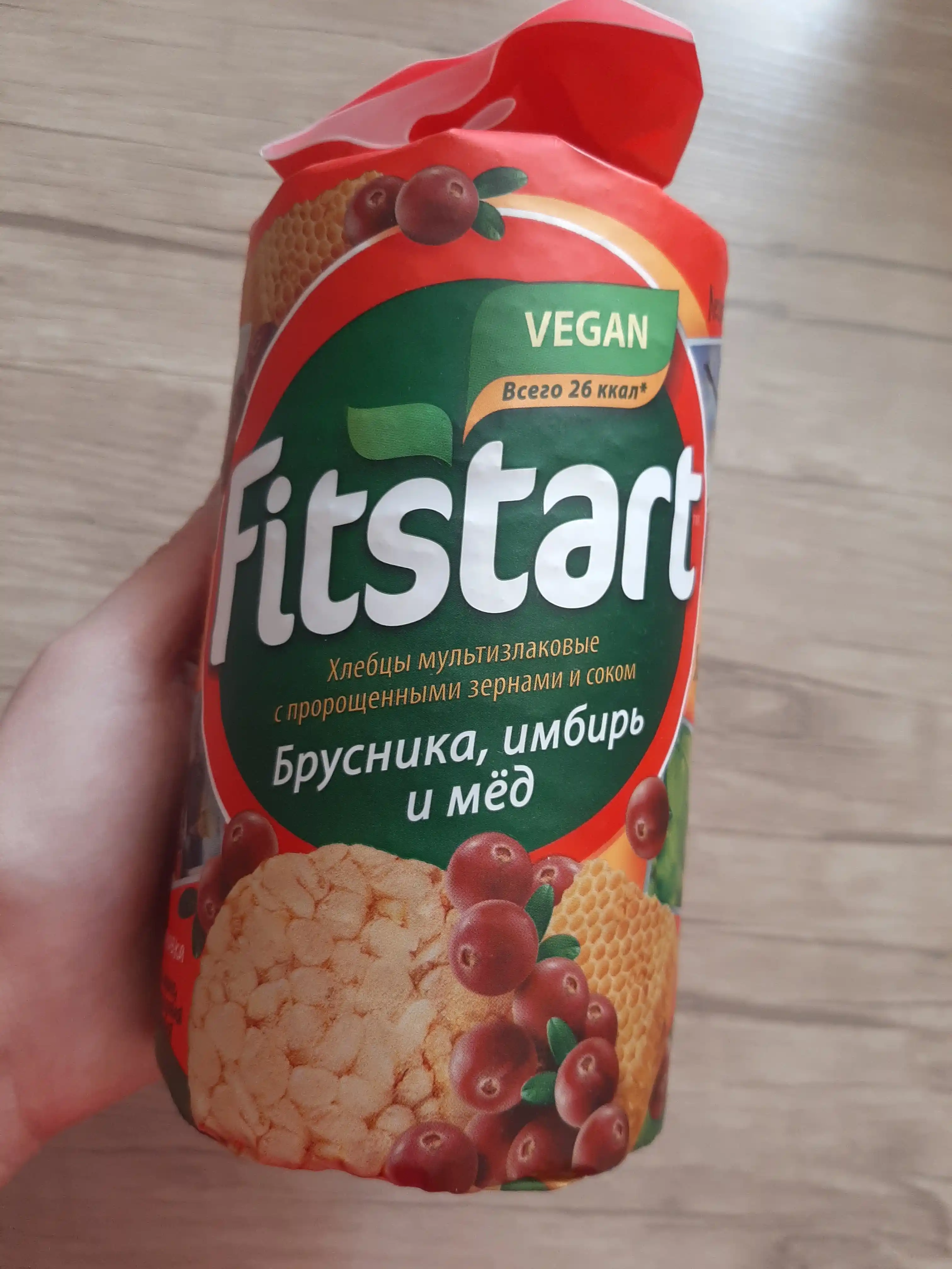Хлебцы Fitstart мультизлаковые Брусника, Имбирь и Мёд, 100гр