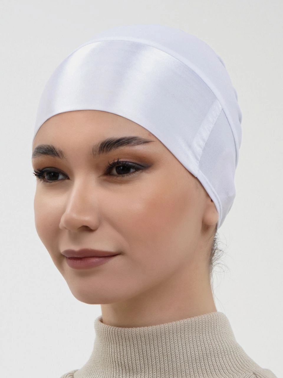 Купить Подхиджабник белый, шелковая шапочка бони под платок за 26000 ...