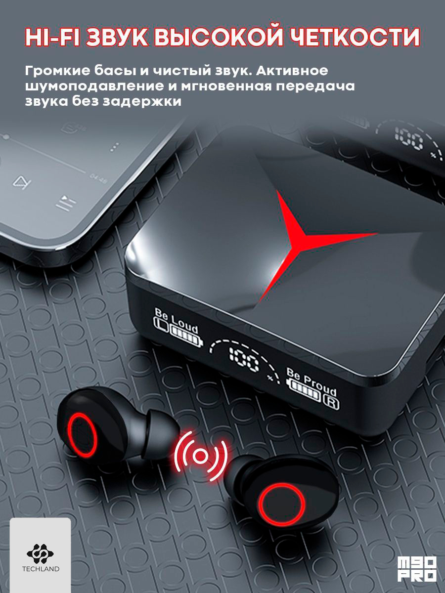 Беспроводная связь Bluetooth M90 ENC pro ORG, наушники с дисплеем и  аккумулятором 1200 мА/ч купить по низким ценам в интернет-магазине Uzum  (988882)