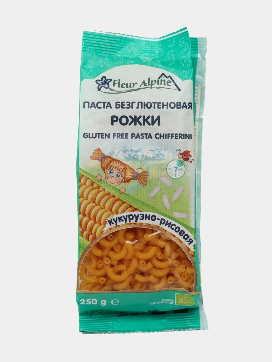 Макароны Fleur Alpine, кукурузные и рисовые рожки, 250 г - 
