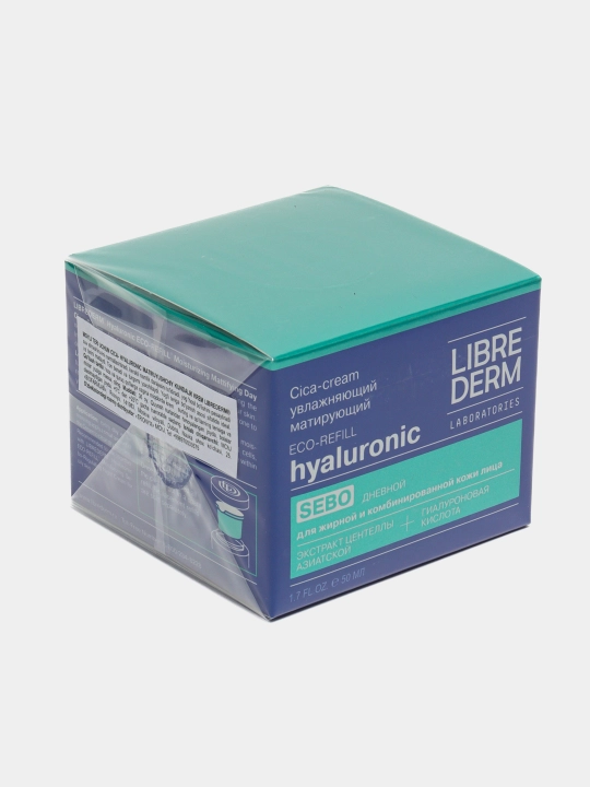Gialuronli cica-krem LIBREDERM Eco-refill, namlantiruvchi, matlashtiradigan, kunduzgi, yog'li teri uchun