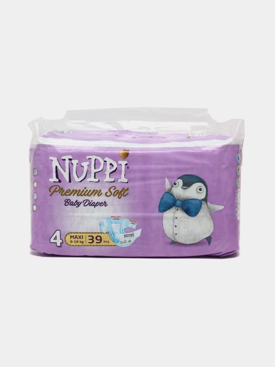 Детские подгузники Nuppi 4 N,9-18 кг, 39 шт - 