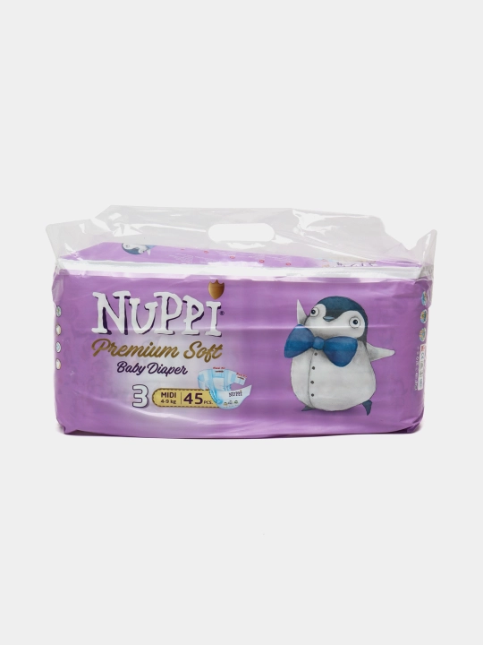 Детские подгузники NUPPI 3, 4-9 кг, 45 шт - 