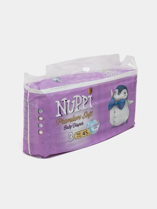 Детские подгузники NUPPI 3, 4-9 кг, 45 шт