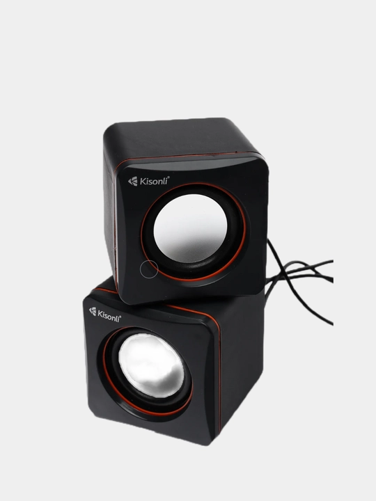 Колонки для компьютера Kisonli V400,  2.0, питание от USB, черный цвет, 3.5 Вт