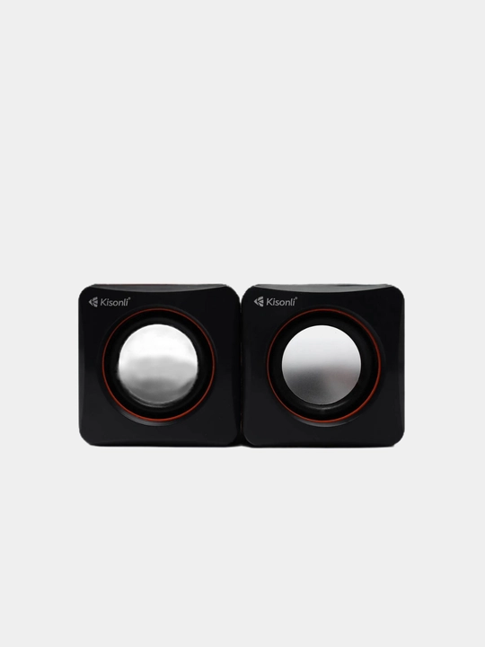 Колонки для компьютера Kisonli V400,  2.0, питание от USB, черный цвет, 3.5 Вт
