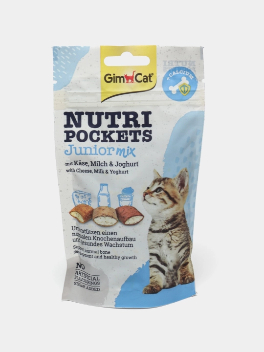 GimCat Nutri Pockets Junior Mix - mushukchalar uchun yostiq aralashmasi, 60 g - 