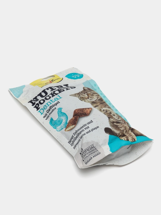 GimCat Nutri Pockets Dental-mushuklarning tish salomatligi uchun yastiqchalar, 60 g