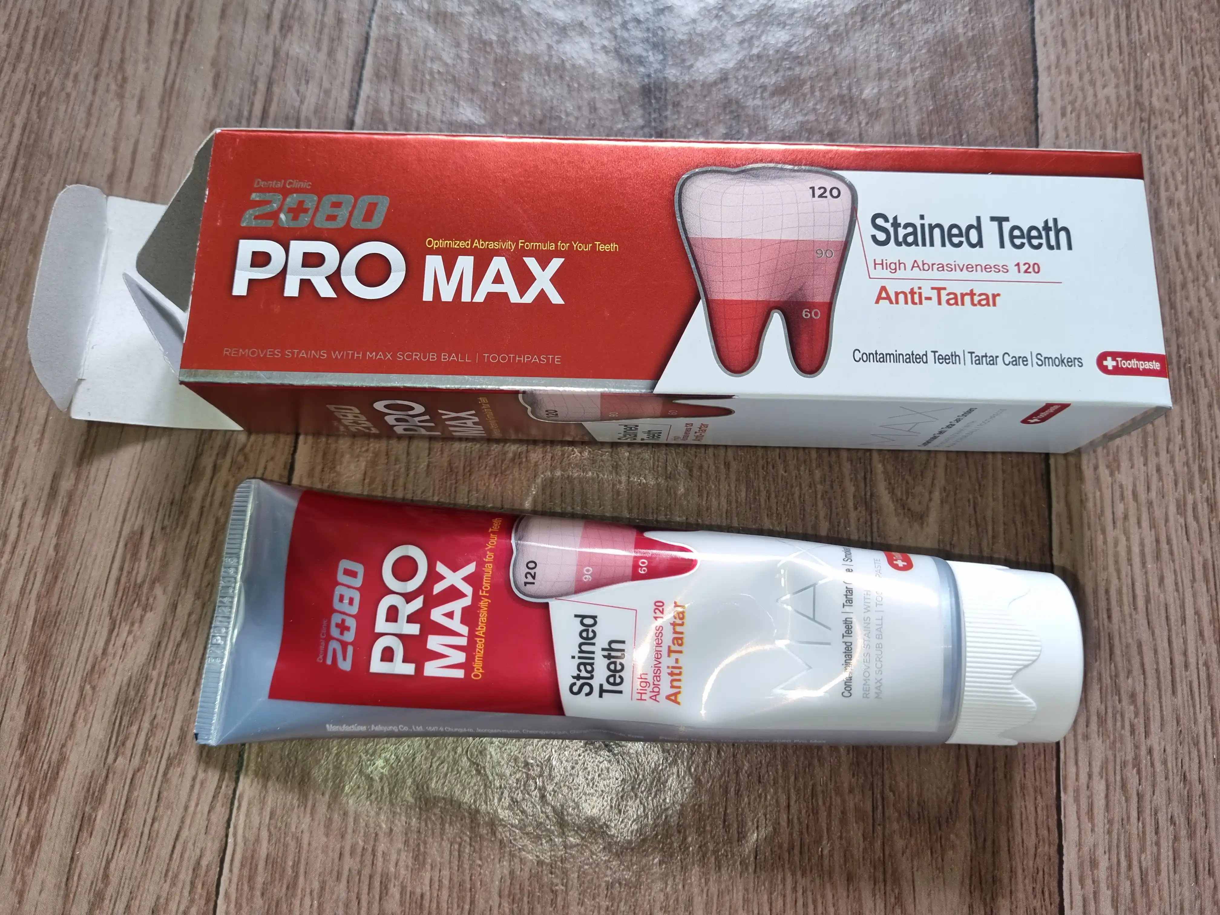 Tish pasta Dental clinic 2080 Pro Max, tish toshlarini tozalovchi, karisga qarshi, Koreya
