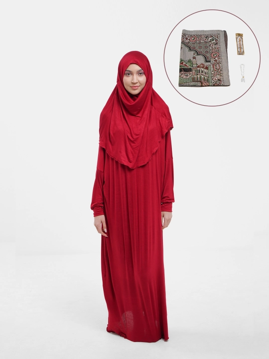 Ayollar sovg'a to'plami - Namoz kiyim, Tasbih, Jo'ynamoz (gilam), Misvok