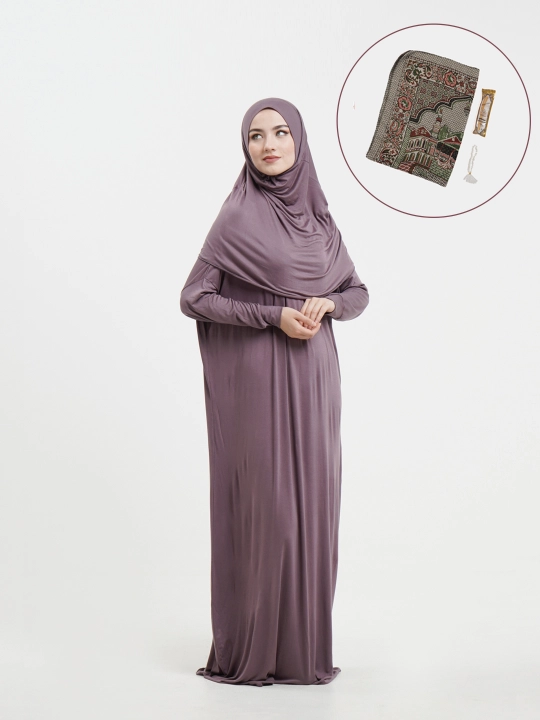 Ayollar sovg'a to'plami - Namoz kiyim, Tasbih, Jo'ynamoz (gilam), Misvok - 