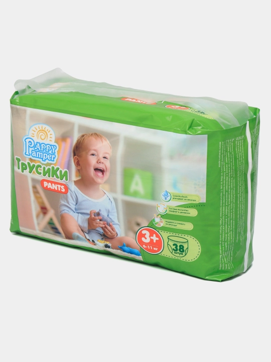 Bolalar trusiklar tagliklar Pappy Pamper №3+, 6-11 kg, 38 dona - 