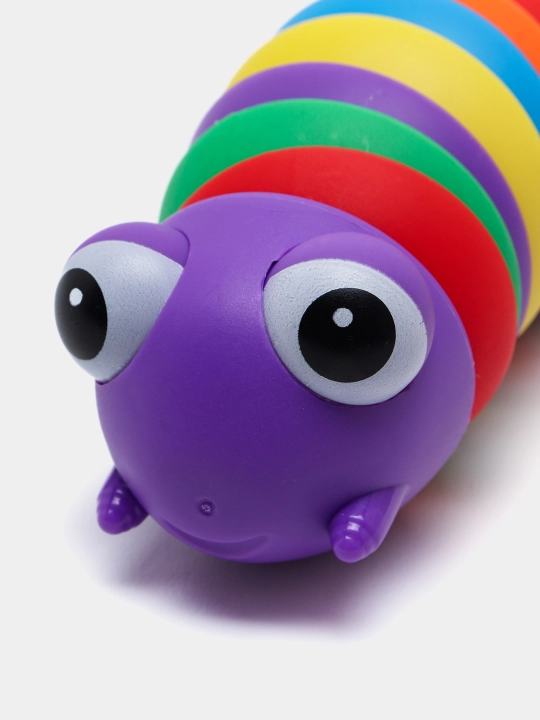 Игрушка антистресс для детей Гусеница, разноцветная