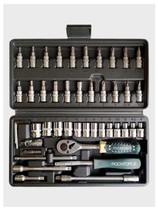 Nabor kluch, asboblar to'plami RockFORCE RF-2462-5, 1/4", 4-14 mm, 46 buyum keysda