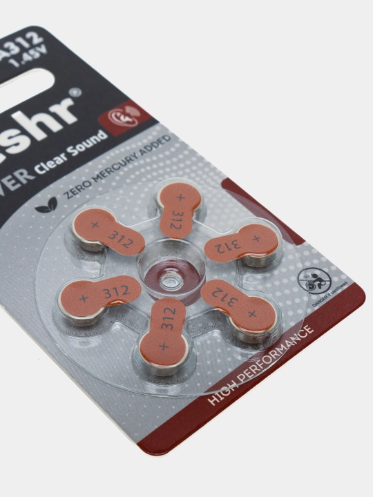 Батарейка для слуховых аппаратов Power Clear Sound  A312  1.45V, для чистого звука