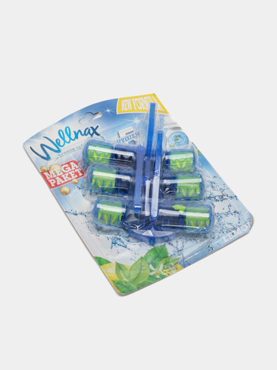 Блок для туалета Wellnax Blue Water, лимон, 3 * 50 г