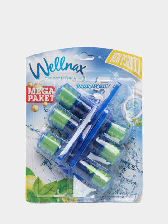 Блок для туалета Wellnax Blue Water, лимон, 3 * 50 г - 