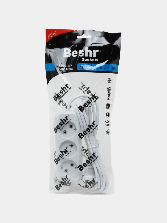 Удлинитель без заземлением Beshr, 3 * 3 м