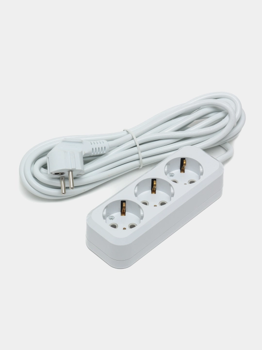 Uzaytirgich yerga ulangan, 3ta gnezdo 5m kabel, Beshr, maxkam korpus, udlinitel, pilot