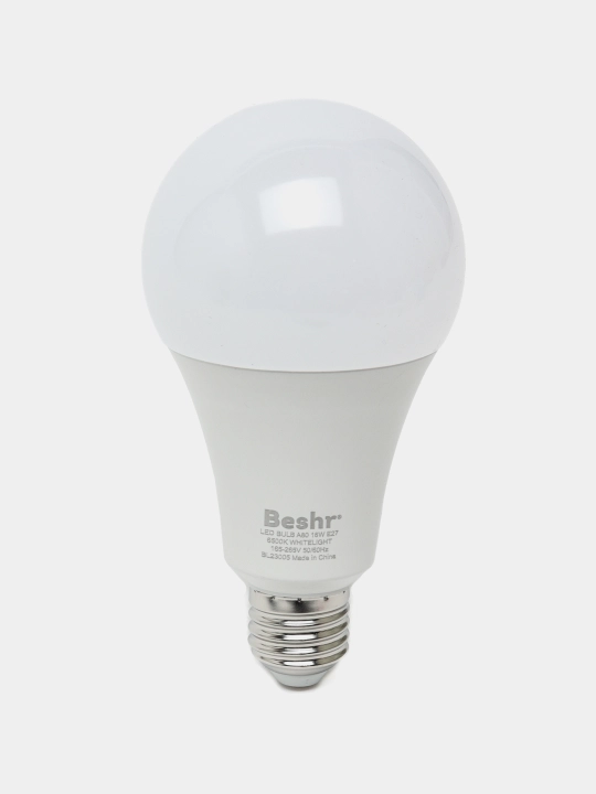 LED lampa, 18Vt, 6500K- sovuq rang, E27, Beshr, energiya tejamkor, diodli lampa, lampochka