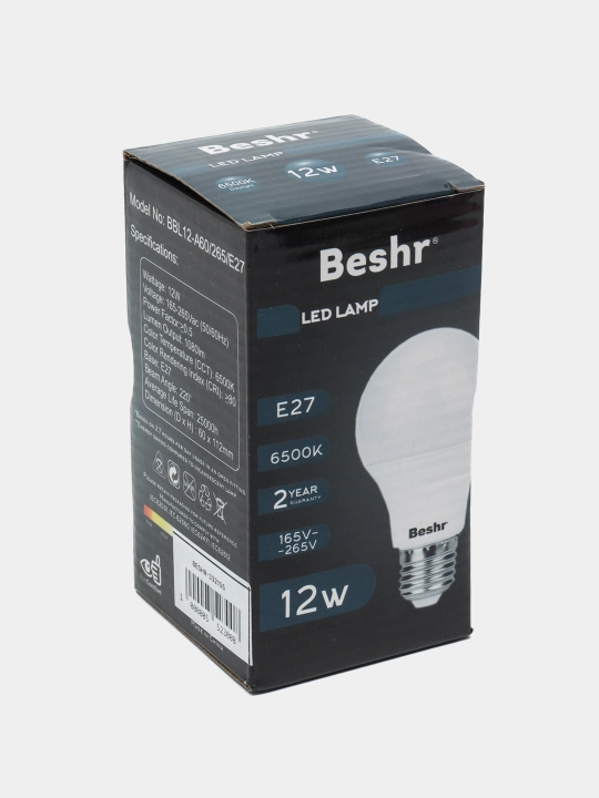 LED lampa, 12 Vt, 6500K- sovuq rang, E27,Beshr, energiya tejamkor, diodli lampa, lampochka