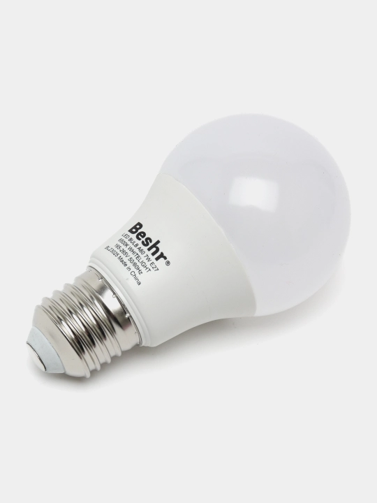 LED lampa, 7 Vt, 6500K- sovuq rang, E27, Beshr, energiya tejamkor, diodli lampa